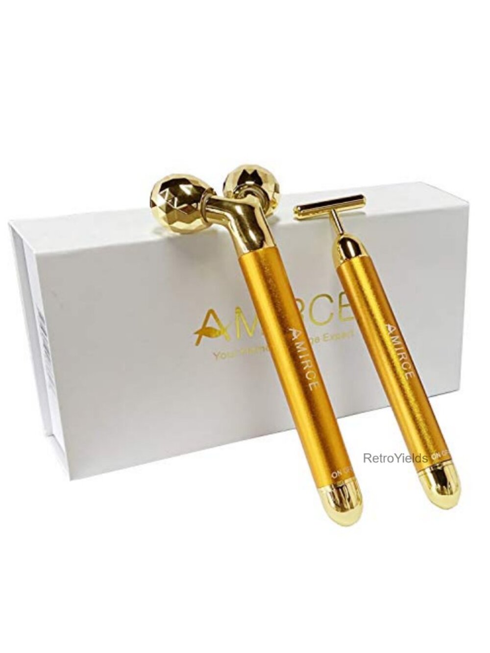 Facial Massager Roller Kit 3D V Type & T Shape Vibrating Waterproof